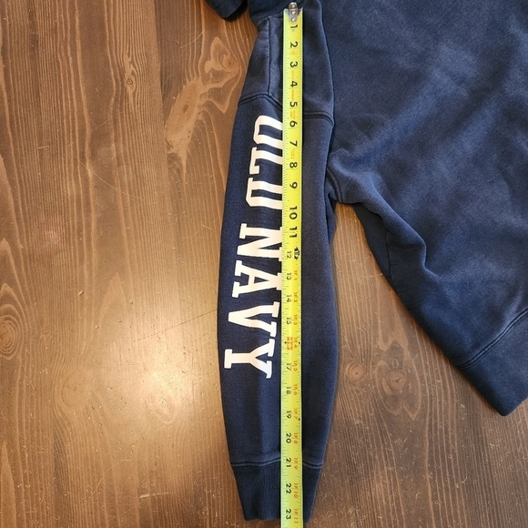 Womens Juniors Size Large Old Navy Quarter Zip Pullover Hoodie Navy Blue - Picture 9 of 11